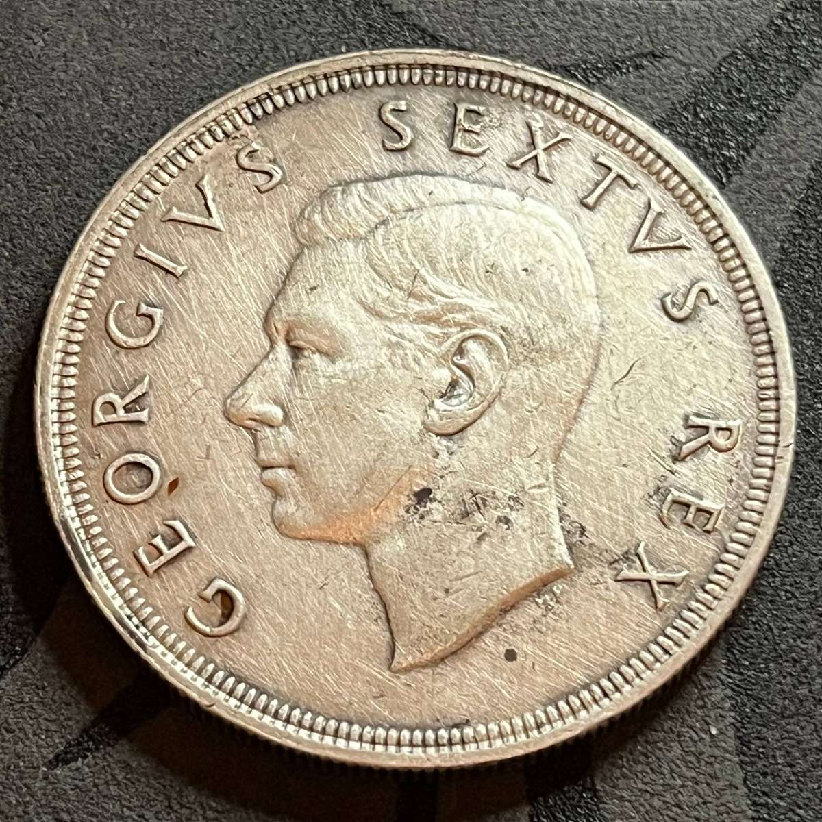  1948 South Africa 5 Shillings (SA Crown)  King George VI / Springbok Design