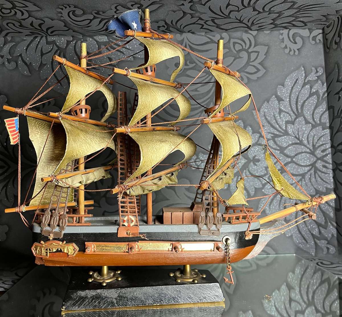 Vintage Model Sailing Ship  30 cm  Decorative Display Piece