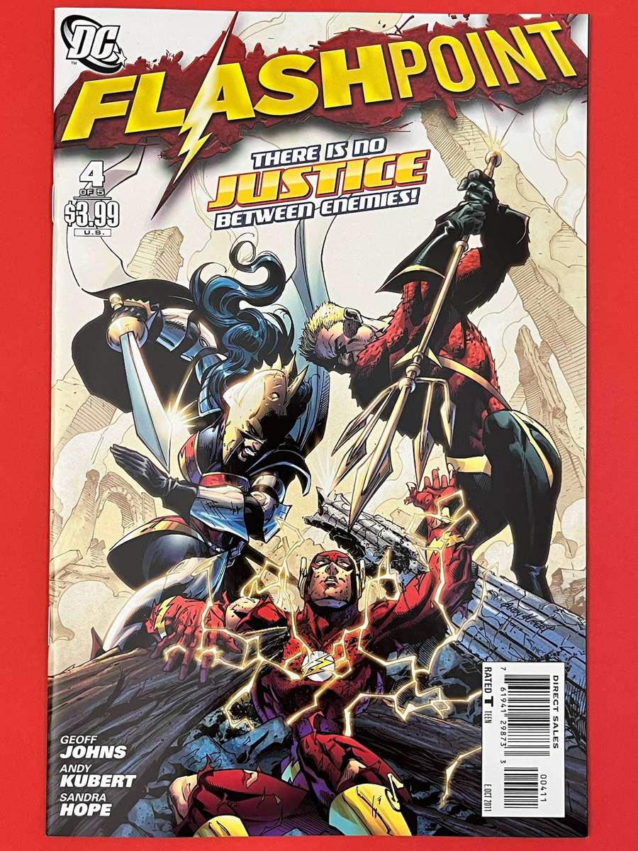  Flashpoint #4 Variant Cover (2011) | Flash vs Wonder Woman & Aquaman | Geoff Johns