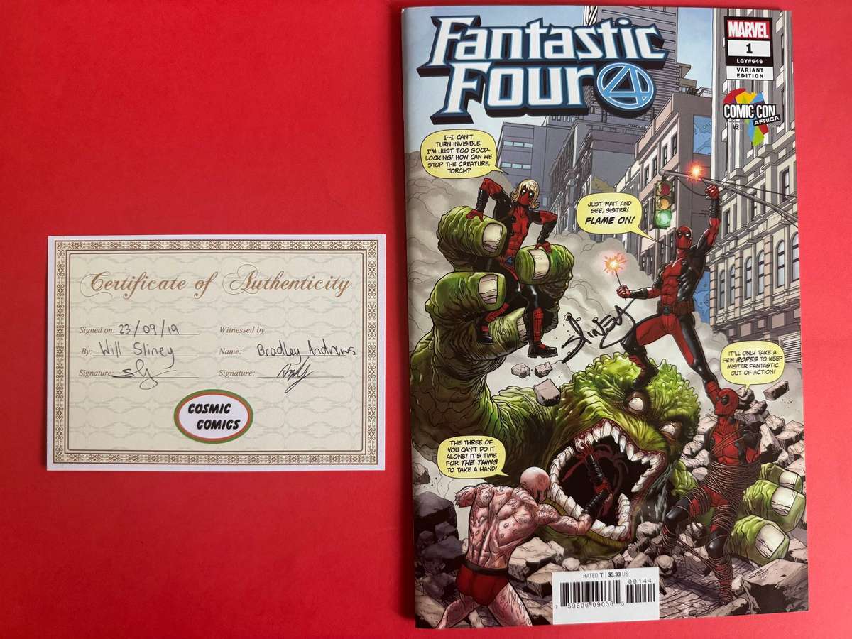  Fantastic Four #1 Modern Age Comic Con Africa Will Sliney Signed COA Variant Marvel Comics