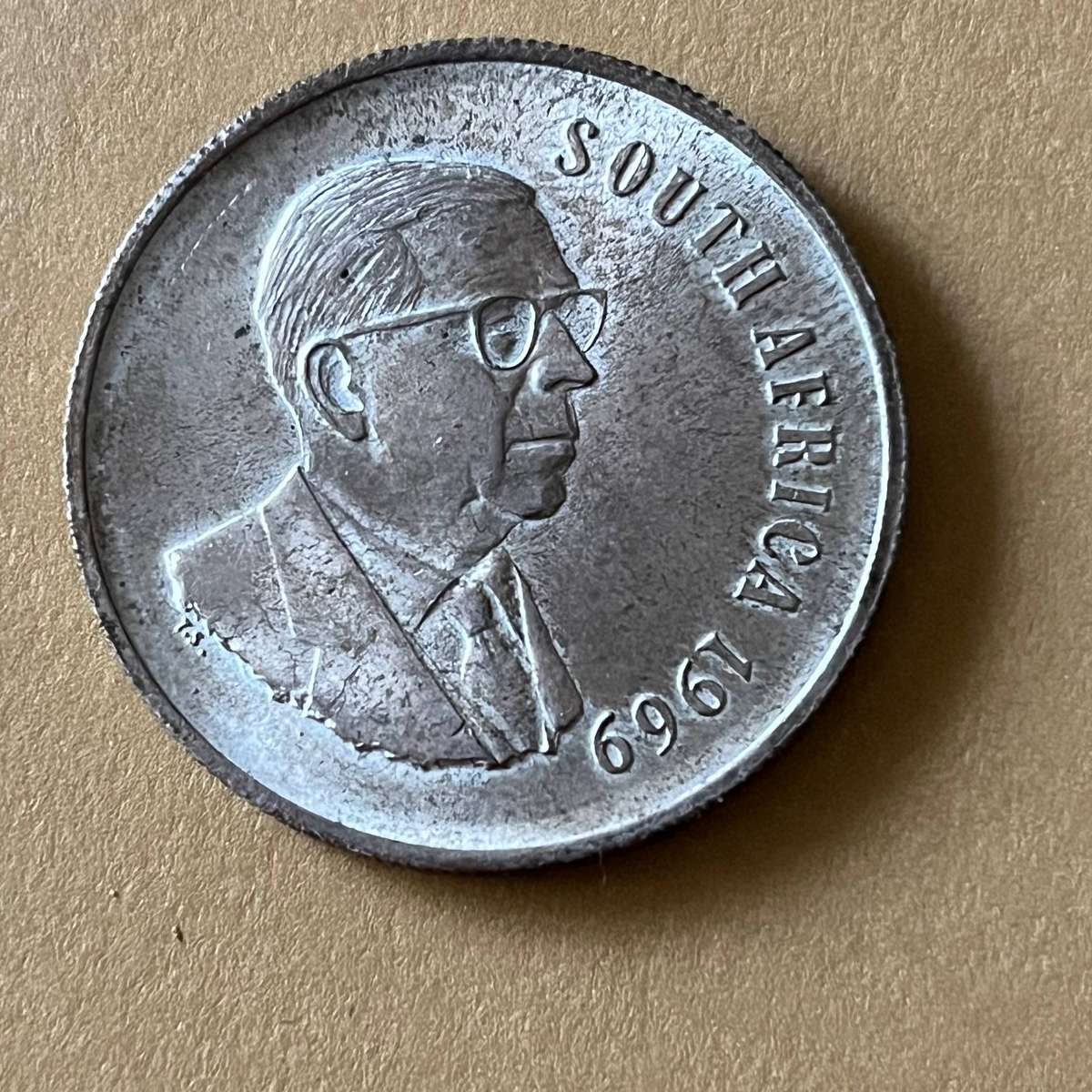 1969 South Africa Silver 1 Rand  .800 Silver