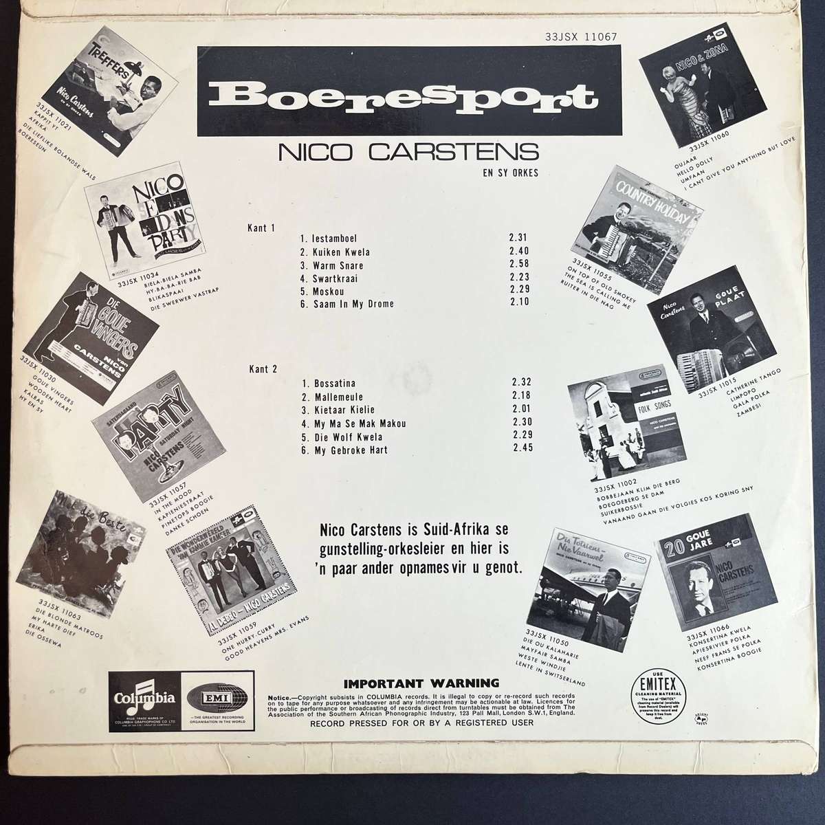 Boeresport - Nico Carstens Orkes | LP Vinyl