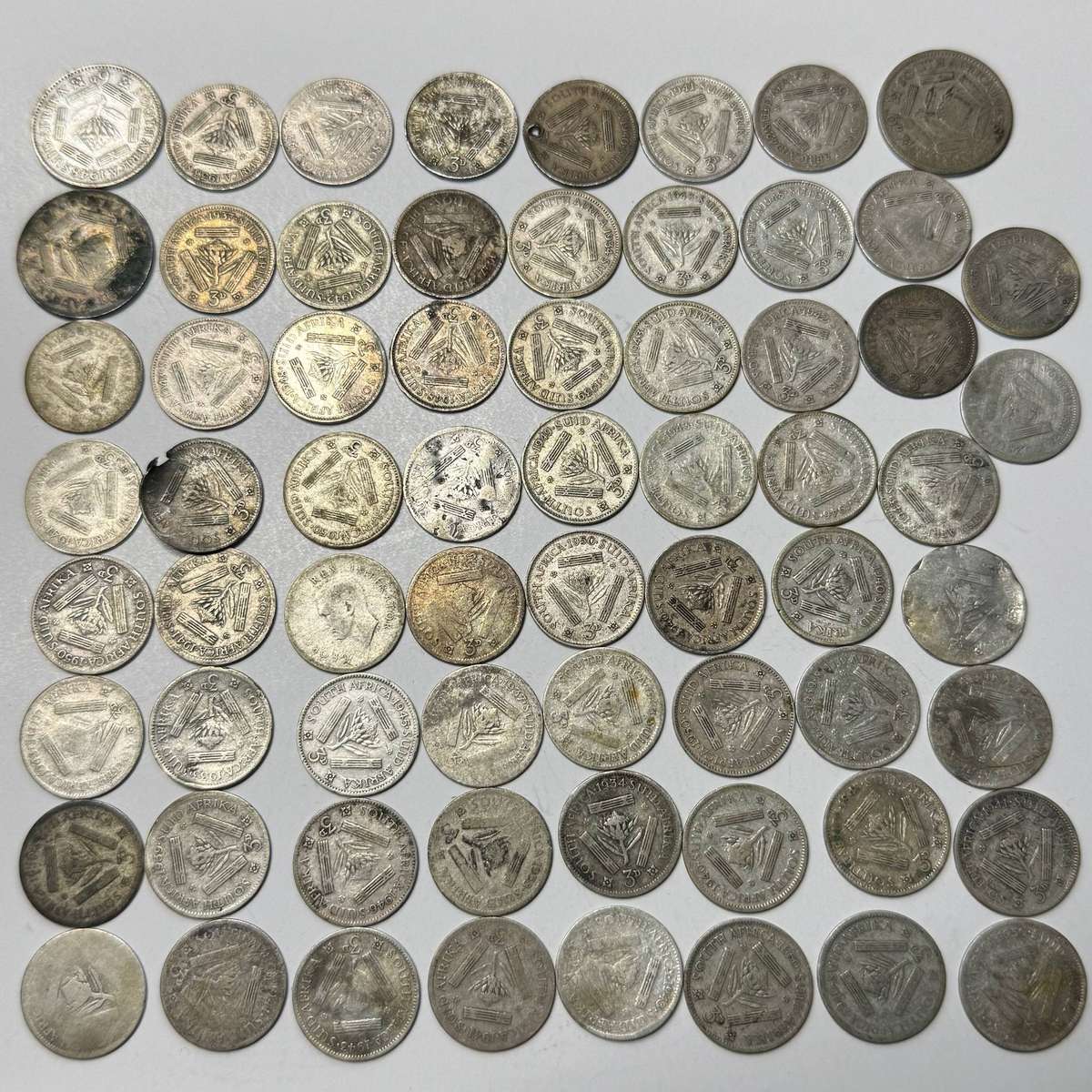  Union of SA  80% Silver Tickey Lot  92.6g