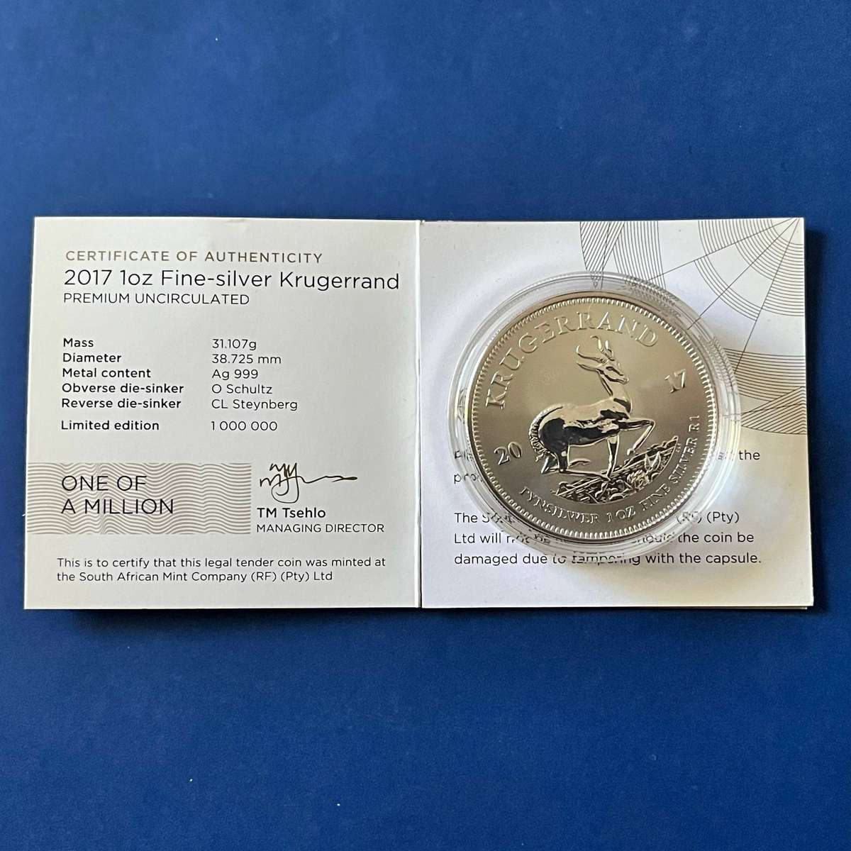  2017-2026 Silver Krugerrand Complete 10-Coin Date Set