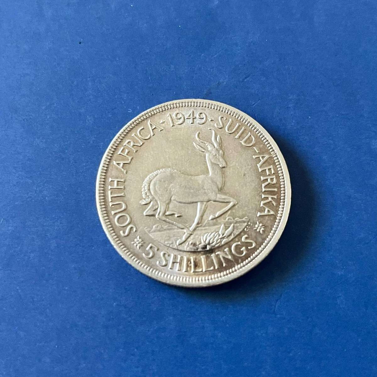  Union of SA 1949 5 Shillings Crown .800 Silver