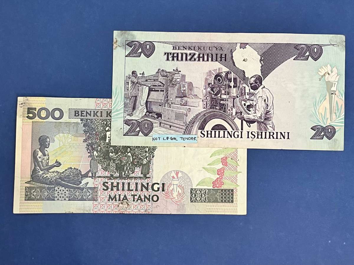 Tanzania  20 & 500 Shilingi Banknote Set