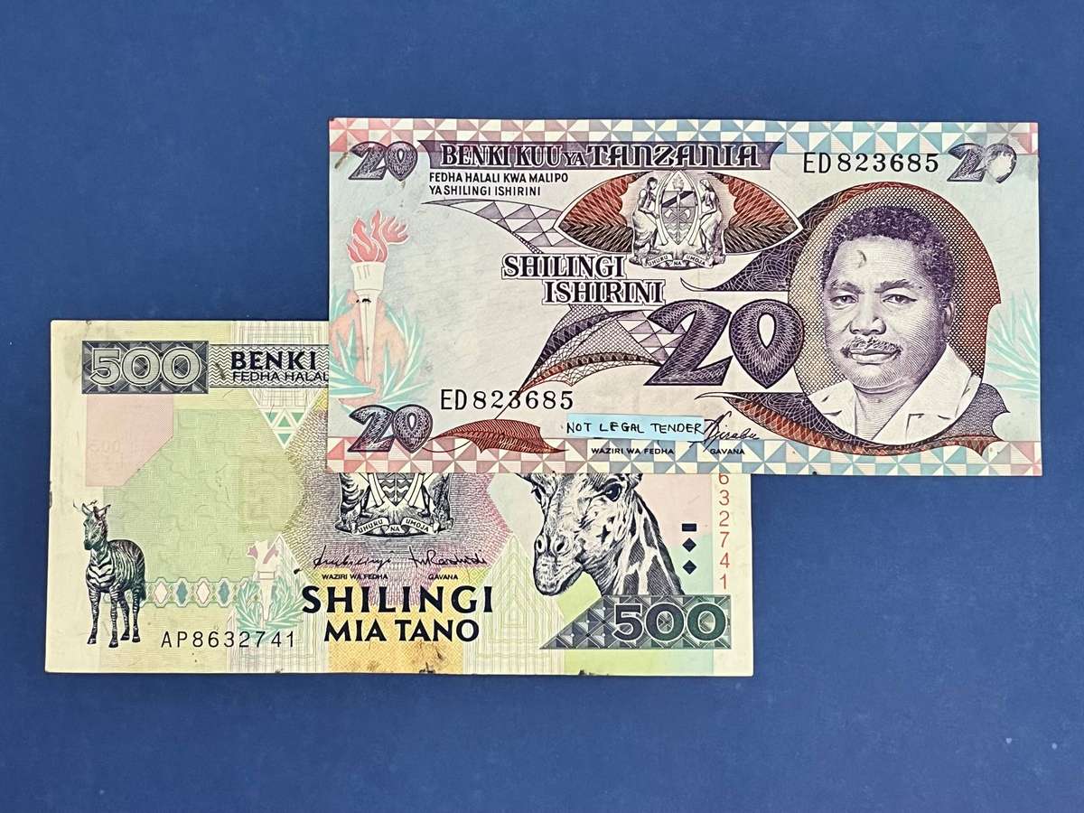 Tanzania  20 & 500 Shilingi Banknote Set