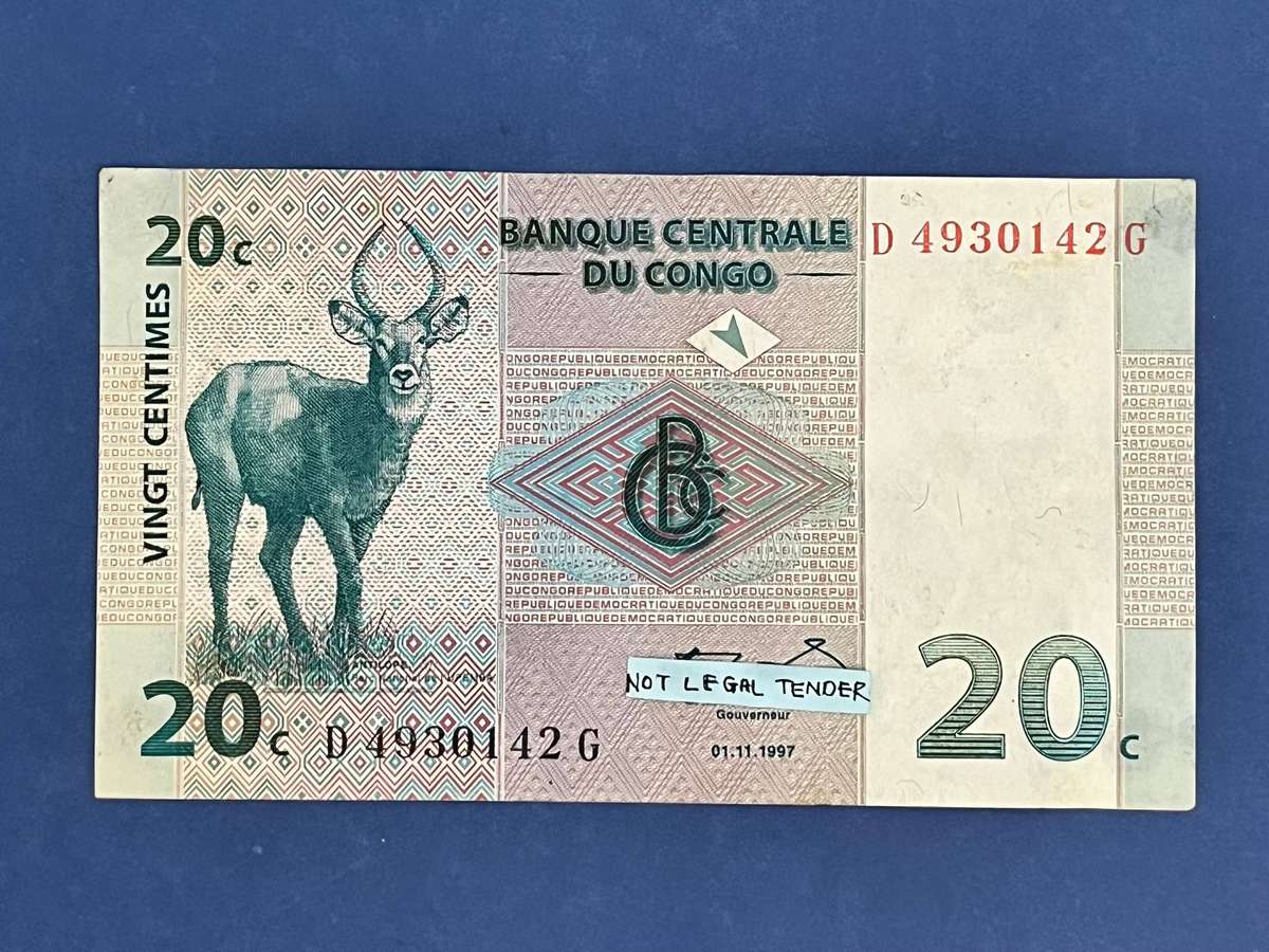 Congo  Banque Centrale du Congo 20 Centimes Banknote