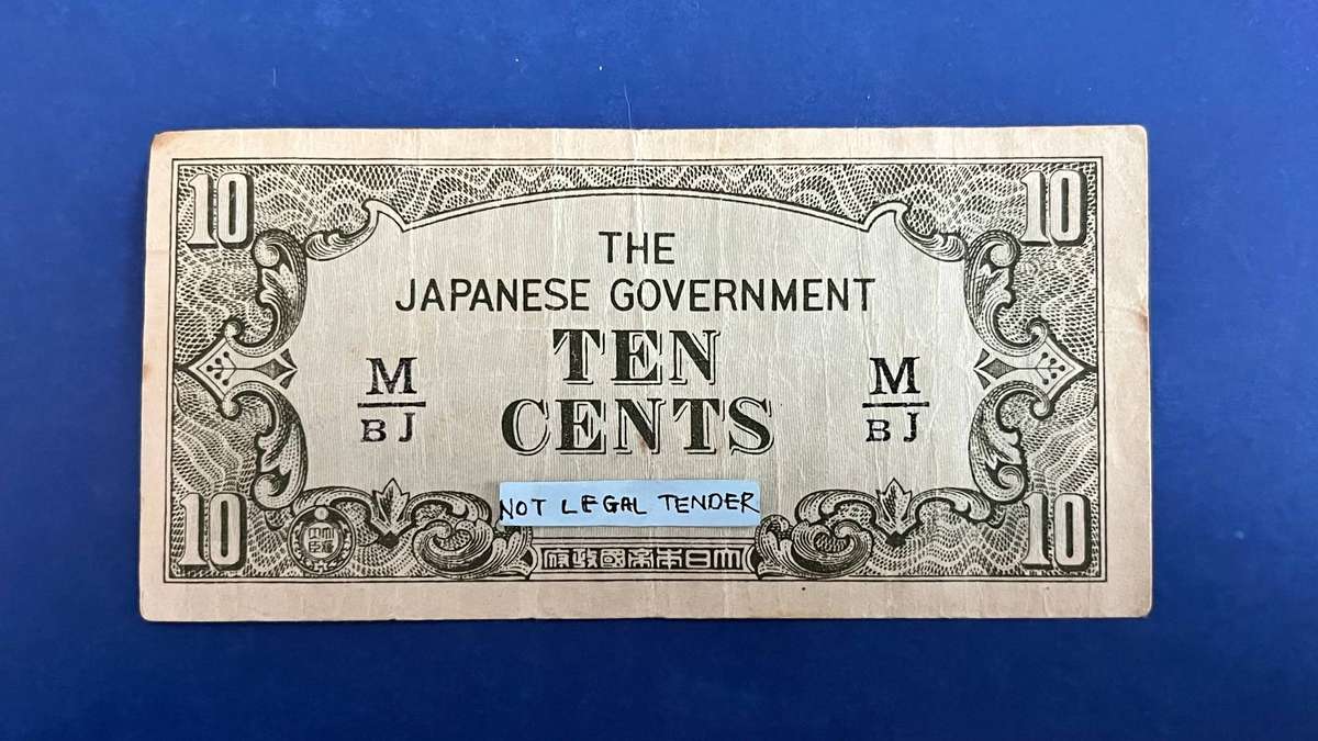 Japanese Government  10 Cents Invasion Money Banknote