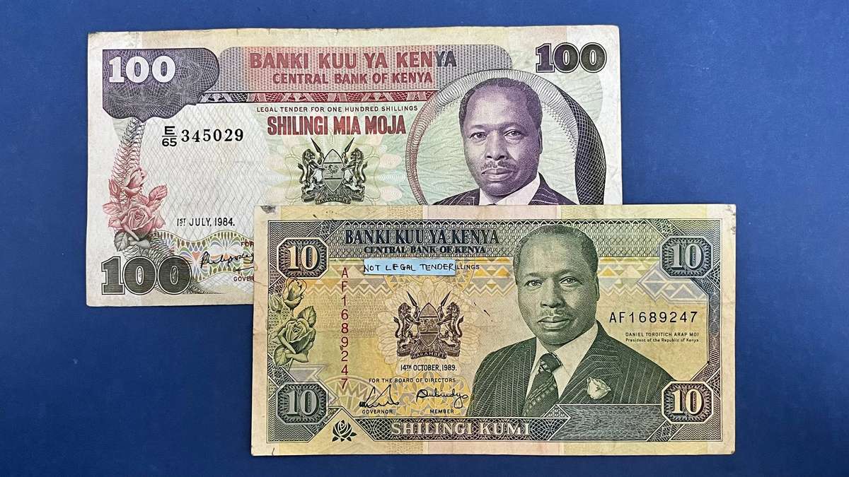Kenya Banknote Pair 10 & 100 Shillings