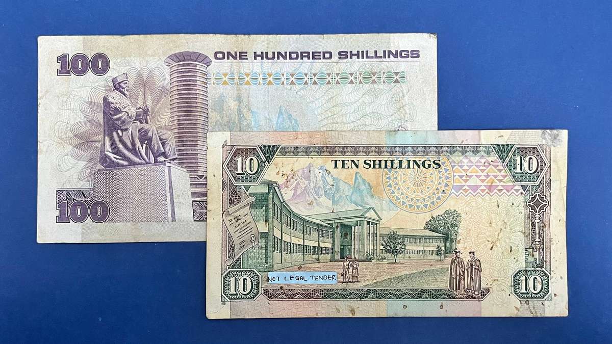 Kenya Banknote Pair 10 & 100 Shillings