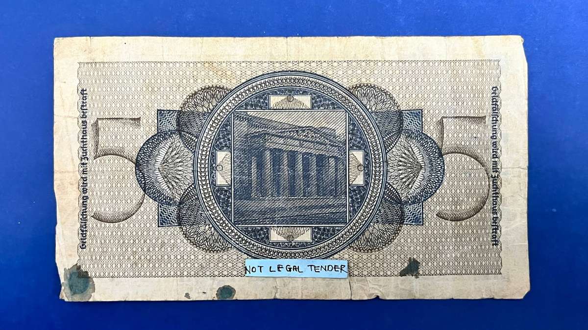 Germany 5 Reichsmark Banknote