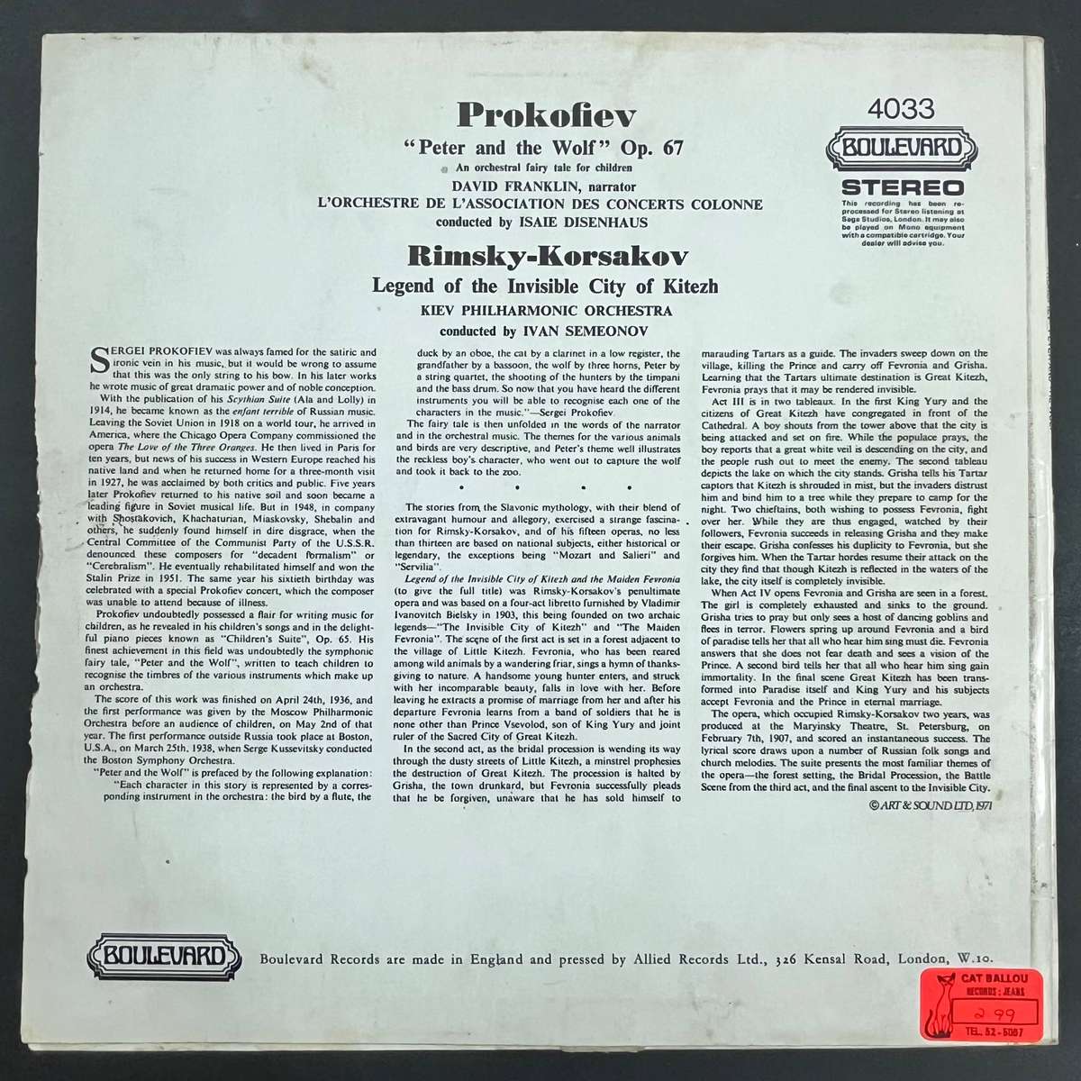 Peter and the Wolf - Rimsky-Korsakov | Vinyl LP