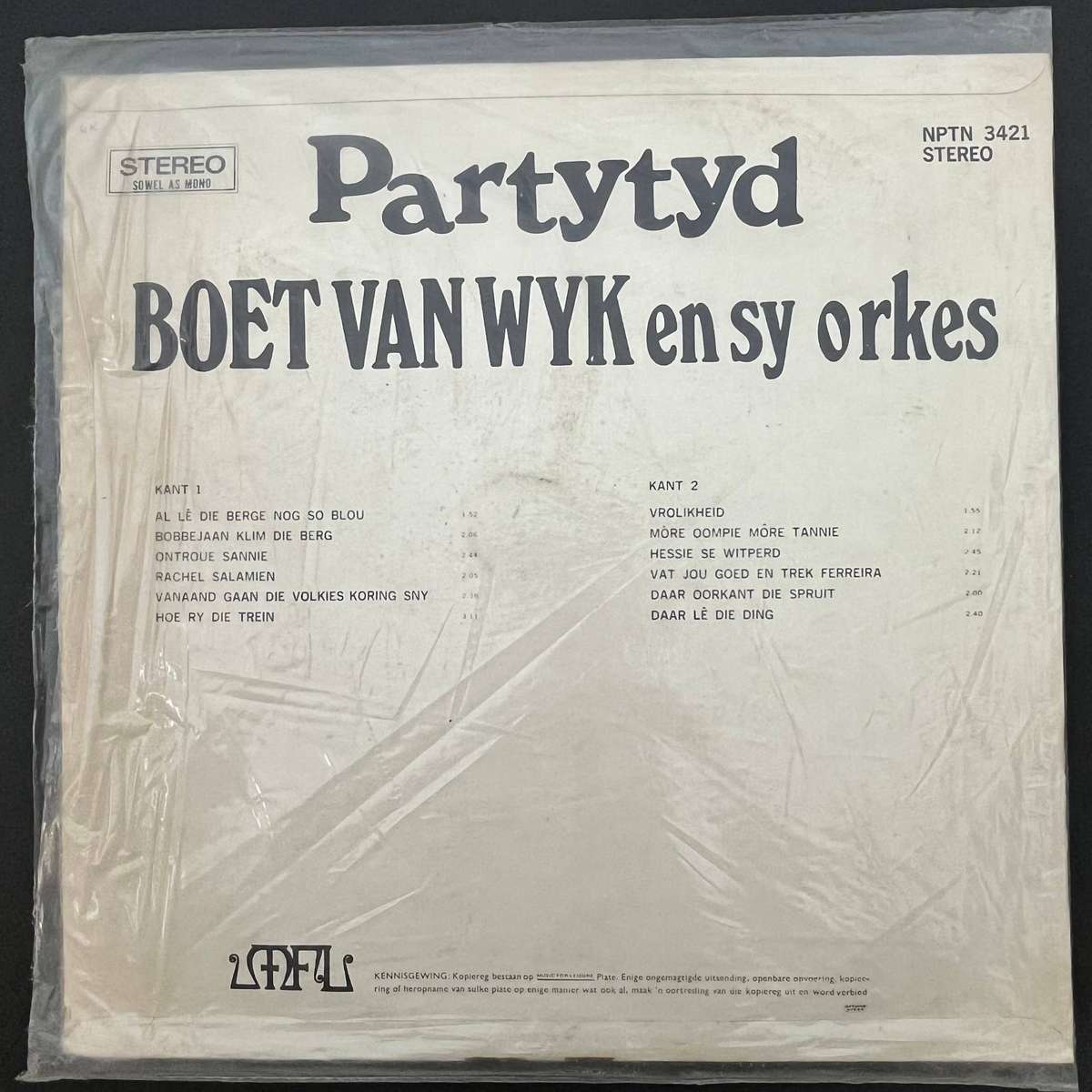Partytyd - Boet van wyk en sy orkes | Vinyl LP