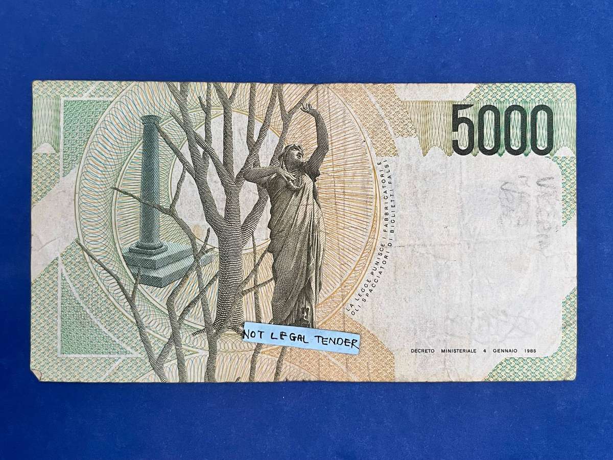 Italy  5,000 Lire Banknote