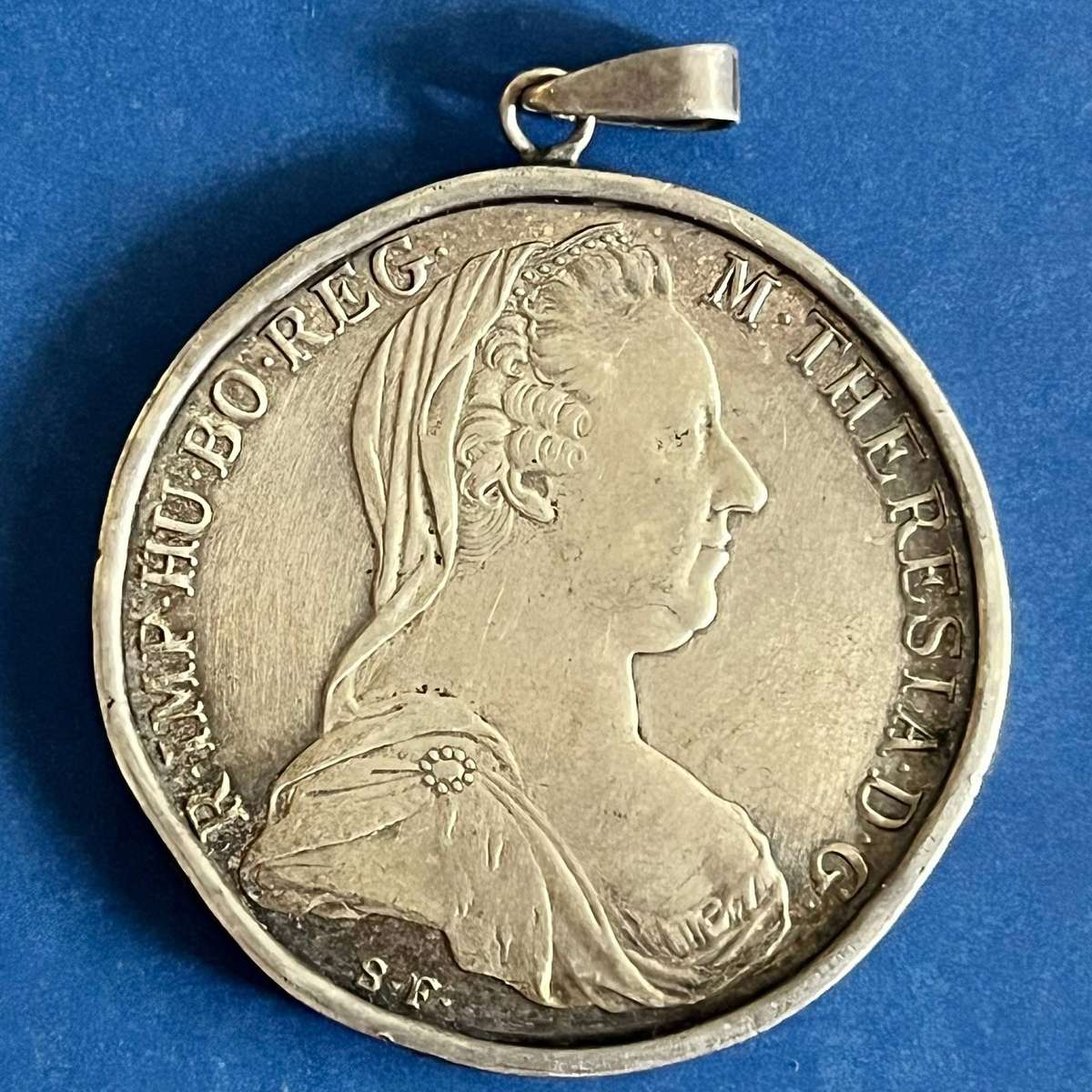  Austrian Empire Maria Theresa 1780 Thaler Pendant .833 Silver