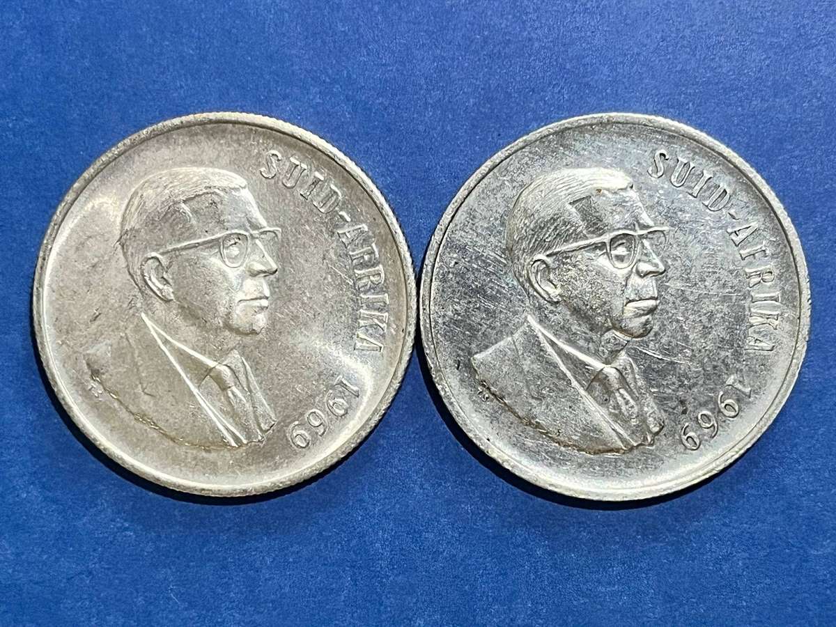  RSA 1969 1 Rand x2 .800 Silver Lot