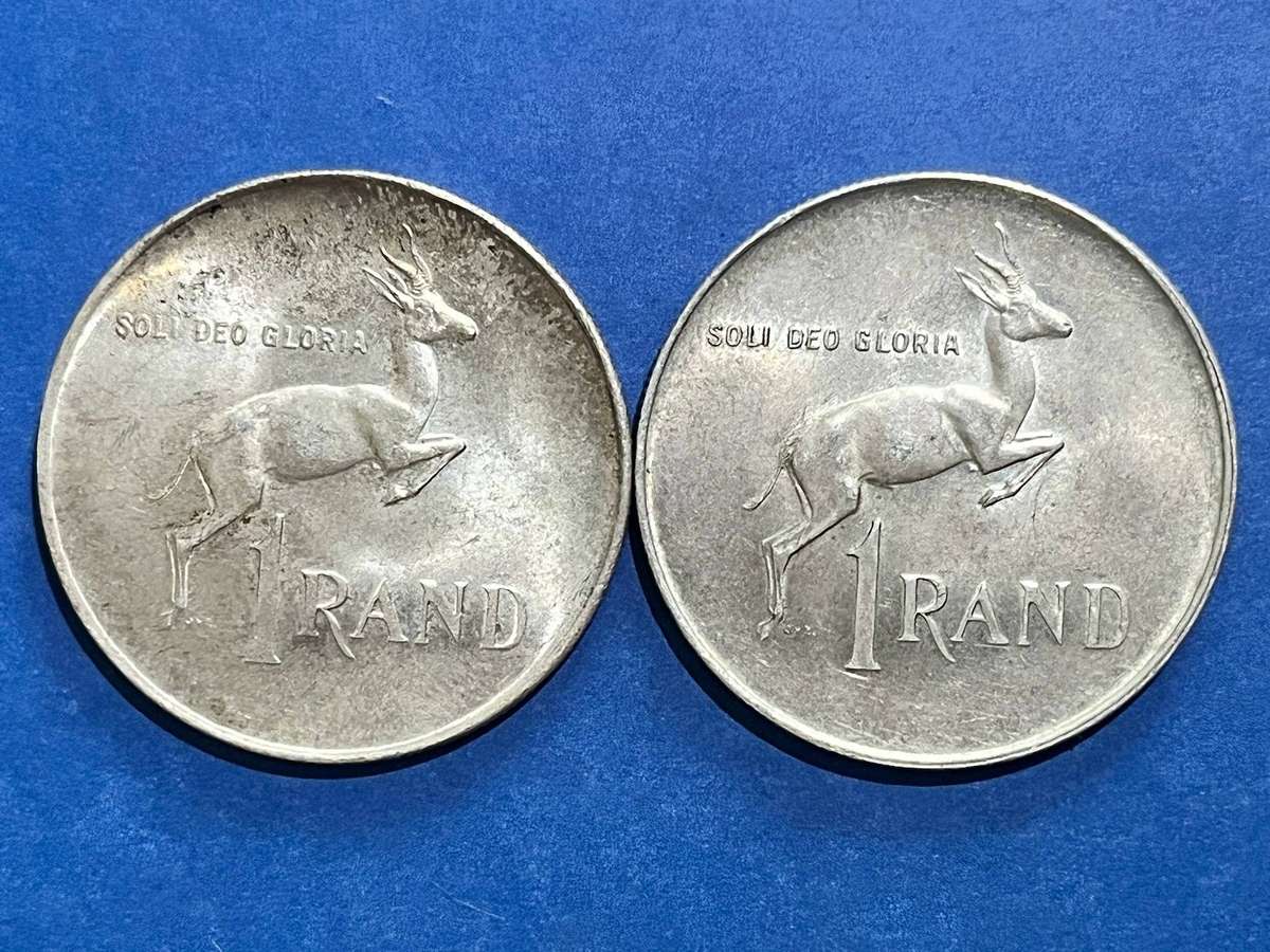  RSA 1966 Jan van Riebeeck 1 Rand x2 .800 Silver Lot