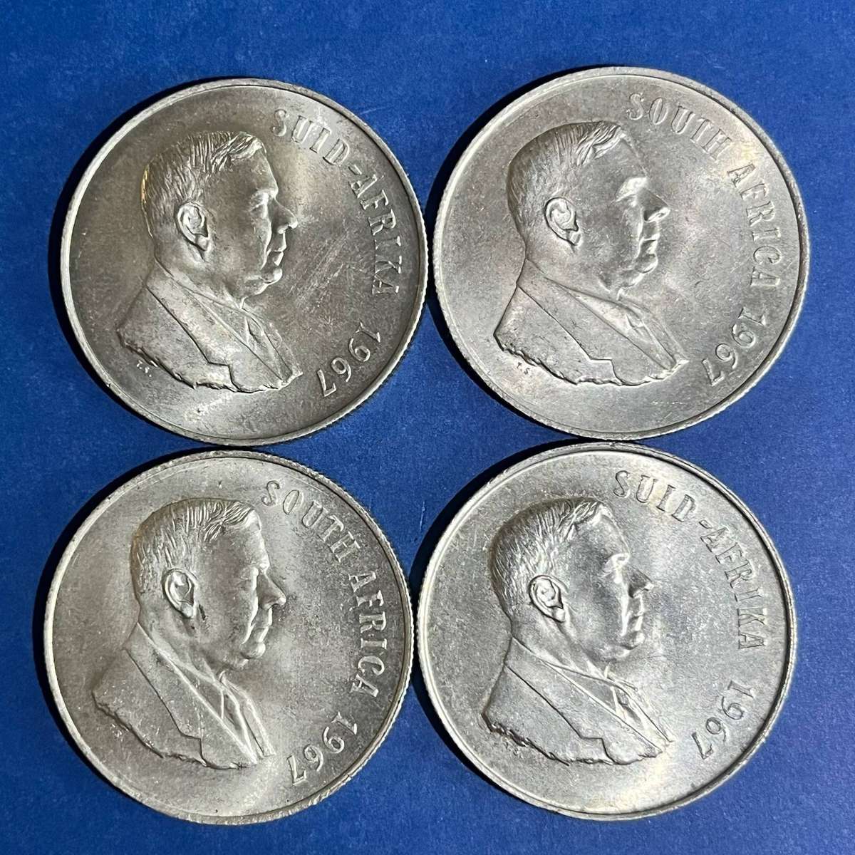  x4 RSA 1967 1 Rand .800 Silver Lot