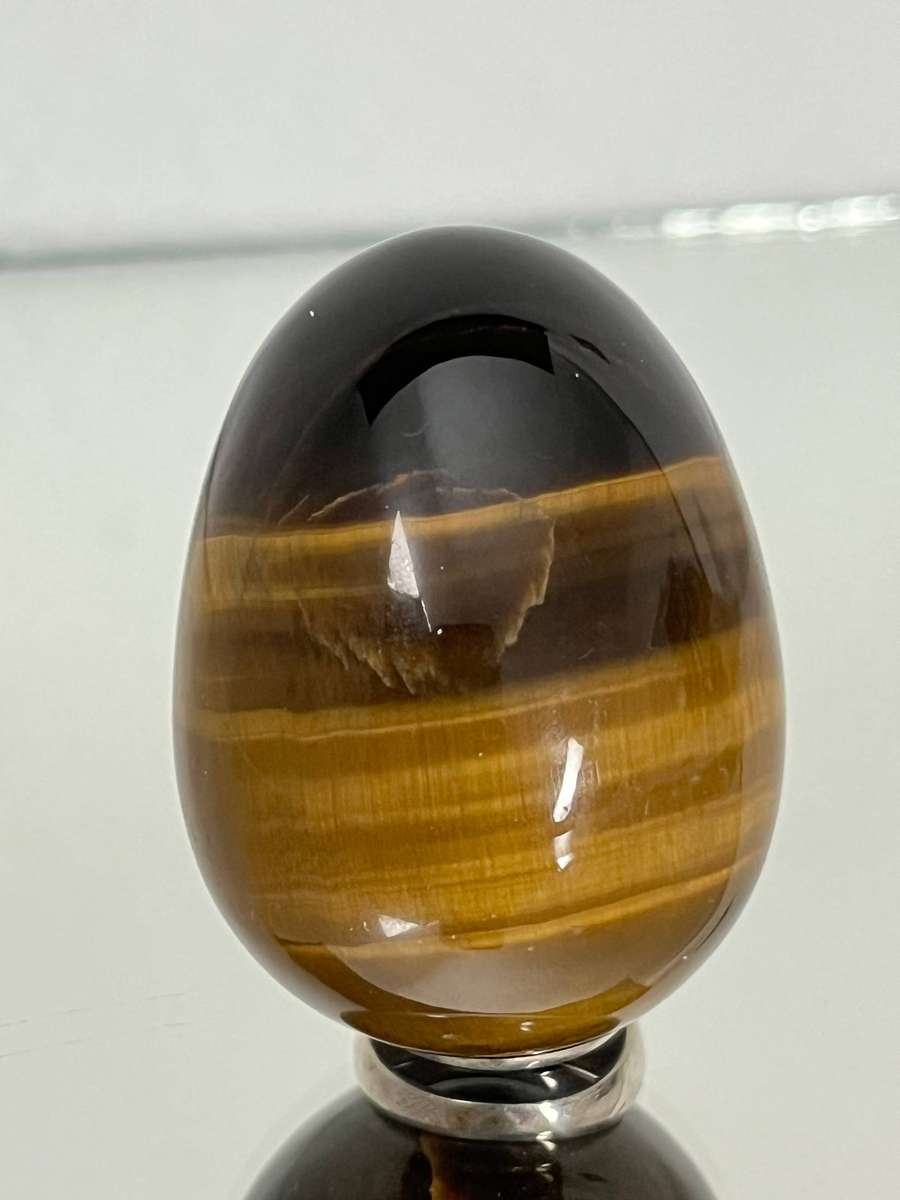  Tigers Eye Crystal Egg Polished Mineral Stone Ornament