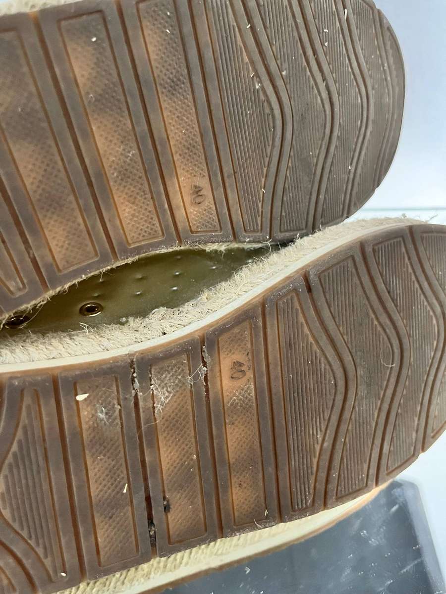  Ladies Gold Metallic Espadrille Sneakers  Size 40
