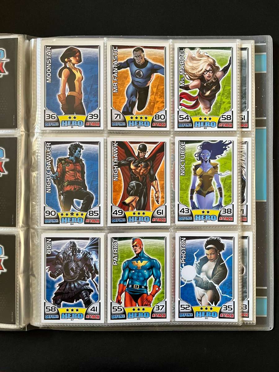  Marvel Universe Topps Hero Attax Trading Card Binder  Nearly Complete Collection