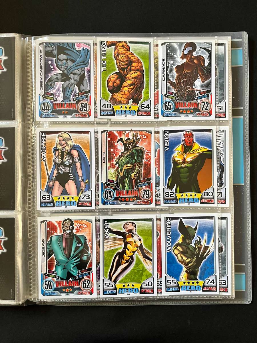  Marvel Universe Topps Hero Attax Trading Card Binder  Nearly Complete Collection