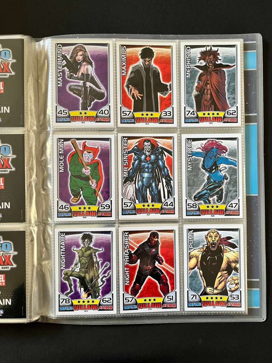  Marvel Universe Topps Hero Attax Trading Card Binder  Nearly Complete Collection