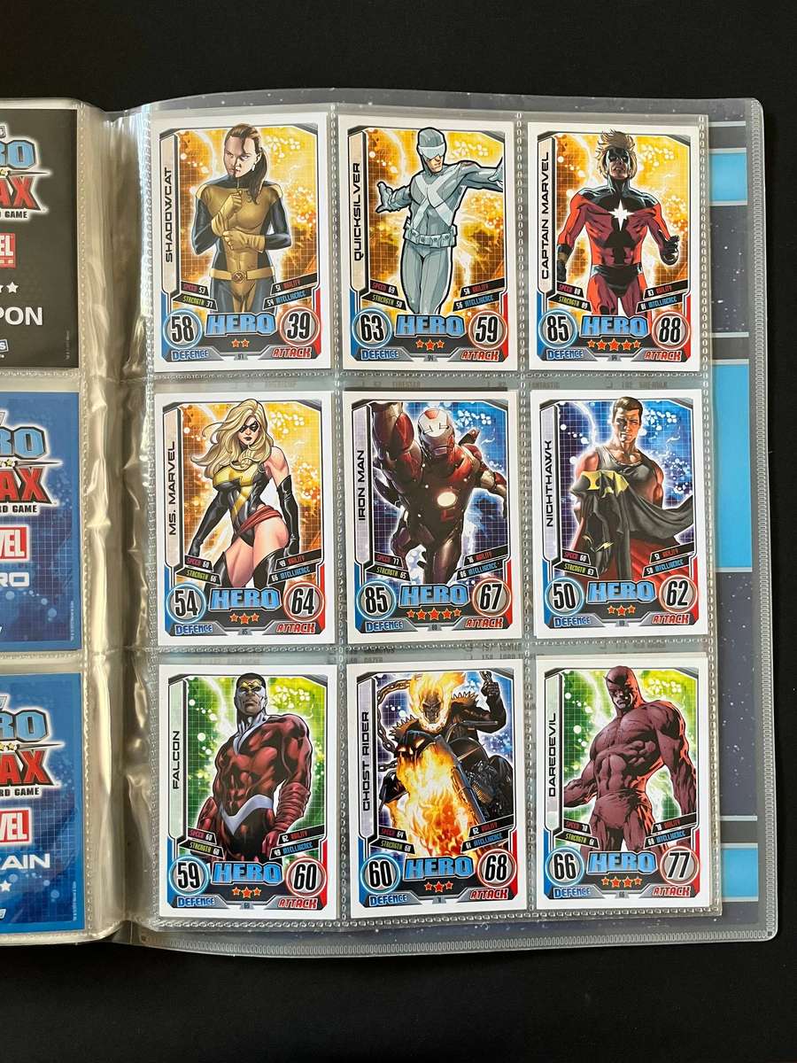  Marvel Universe Topps Hero Attax Trading Card Binder  Nearly Complete Collection