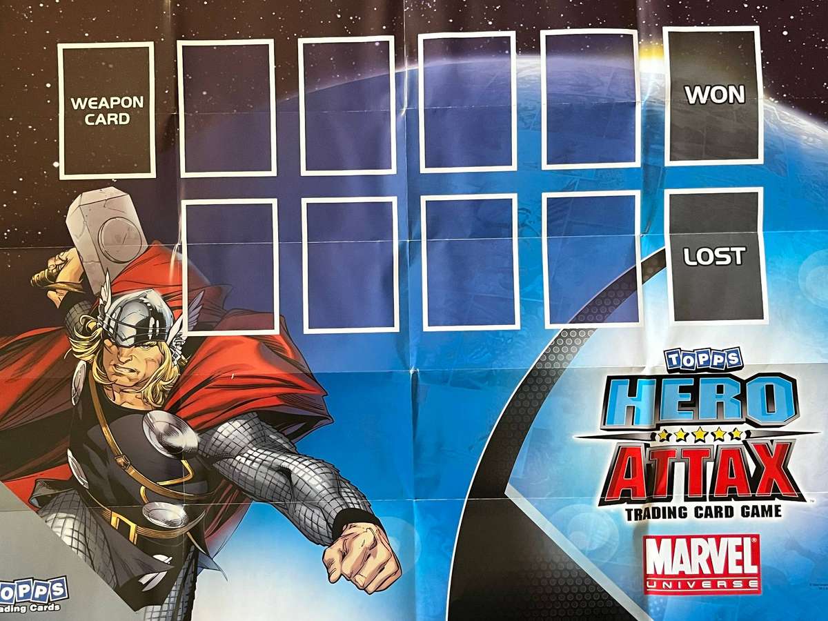  Marvel Hero Attax Trading Card Game  Collector Tin Set with Cards & Play Mats