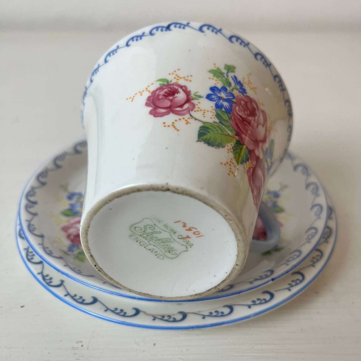  Shelley England Fine Bone China Trio Set  Cup, Saucer & Side Plate