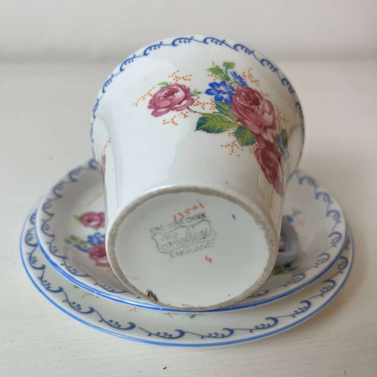  Shelley England Fine Bone China Trio Set  Cup, Saucer & Side Plate