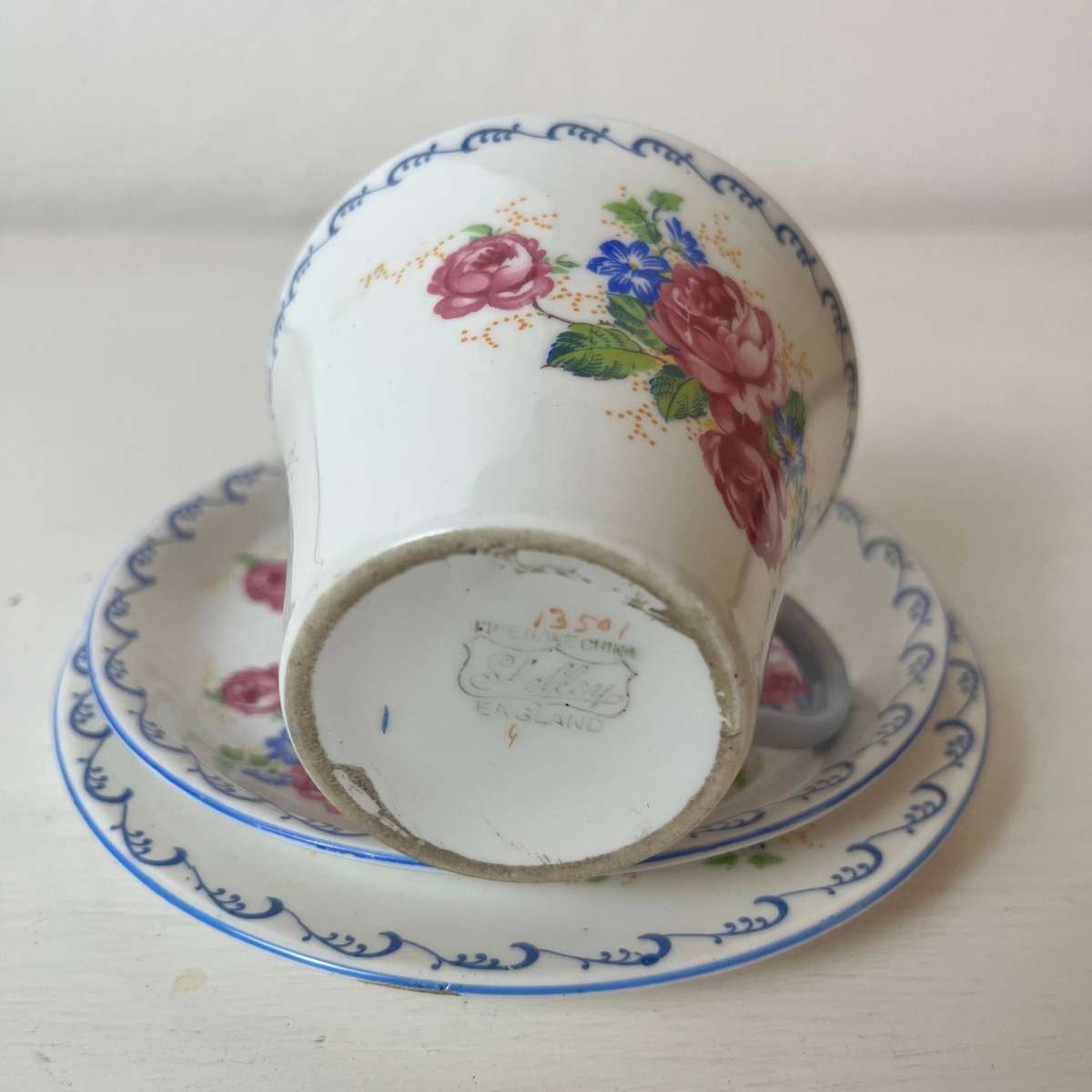  Shelley England Fine Bone China Trio Set  Cup, Saucer & Side Plate