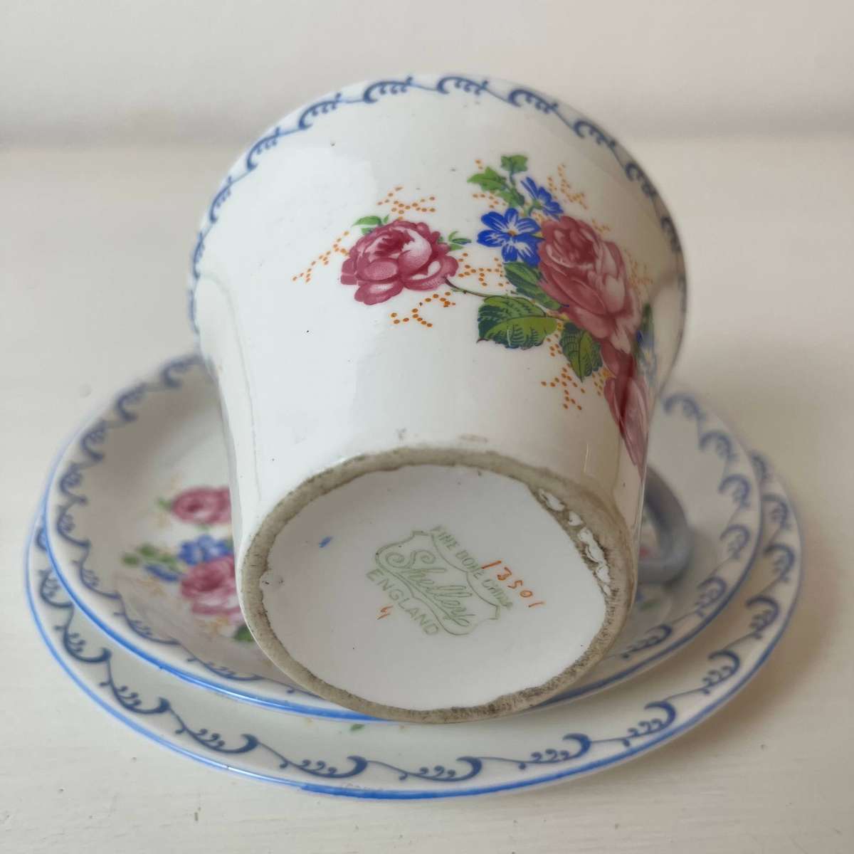  Shelley England Fine Bone China Trio Set  Cup, Saucer & Side Plate