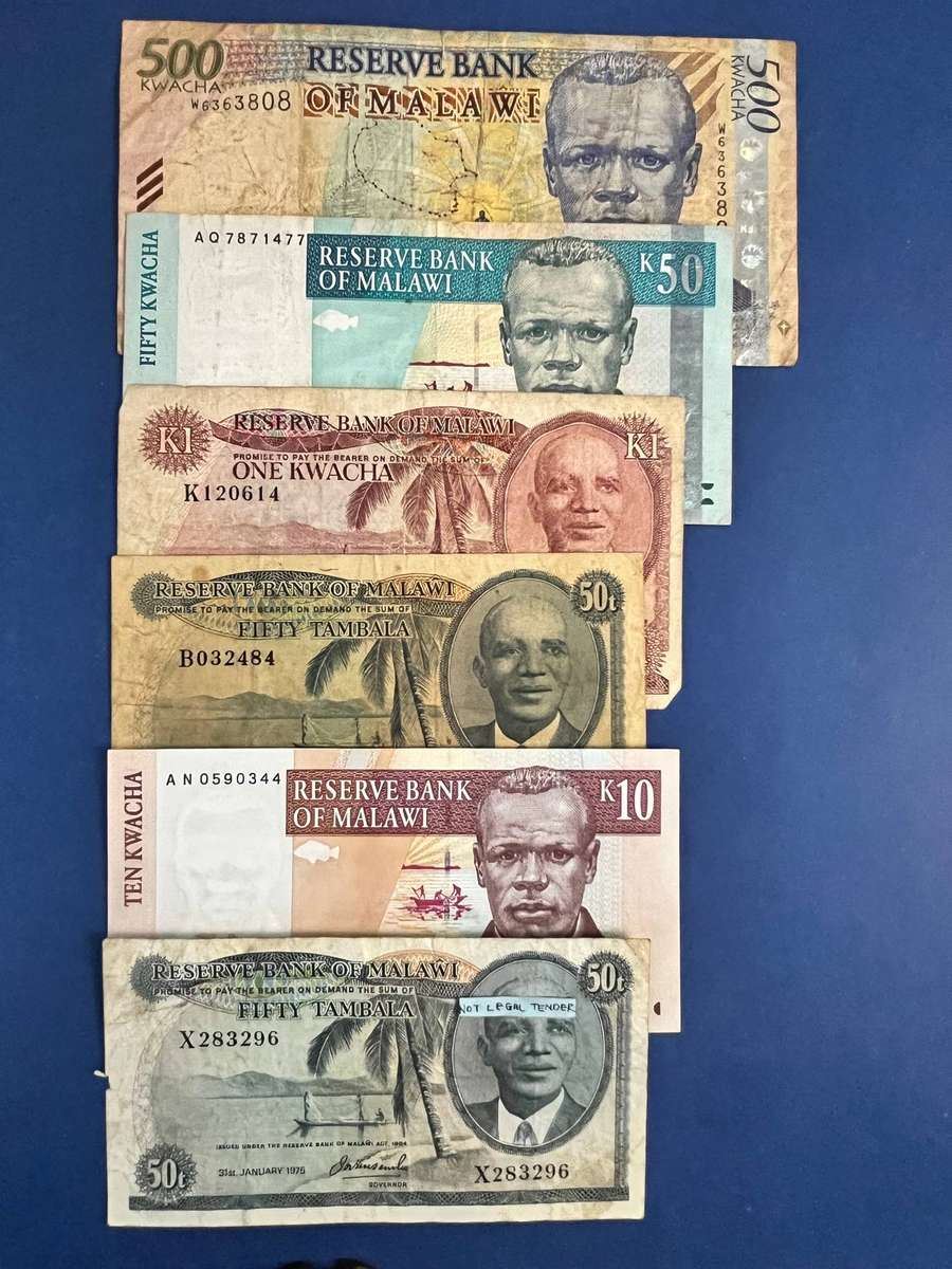 Malawi Banknote Collection Lot x6  Kwacha & Tambala Mixed Dates and Denominations
