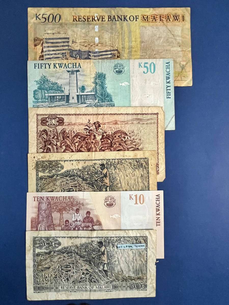 Malawi Banknote Collection Lot x6  Kwacha & Tambala Mixed Dates and Denominations