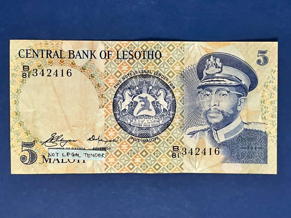 5 Maloti Banknote  Central Bank of Lesotho