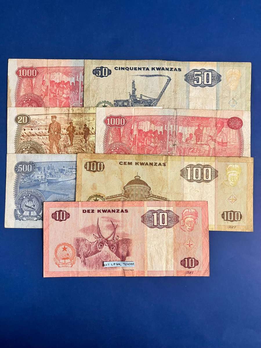 Banknote Collection  7 Different Notes  Banco Nacional de Angola