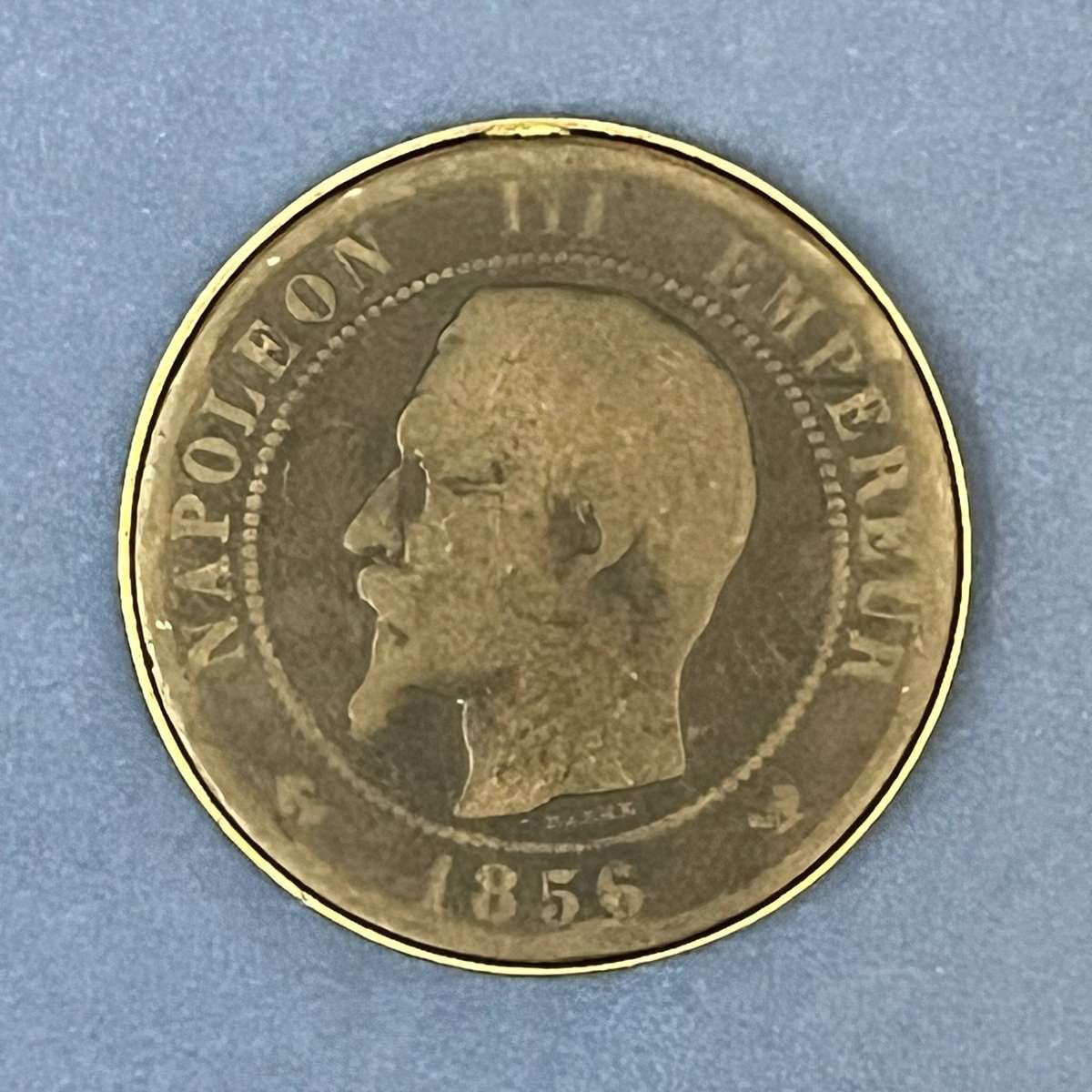 Unusual Altered / Fantasy Coin  Napoleon III 1855 Obverse with Eendrag Maak Mag