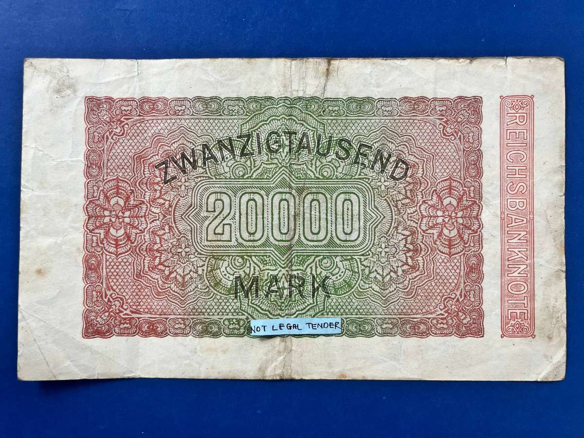 Germany 20000 Mark Reichsbanknote Berlin 20 February 1923 Inflation Issue
