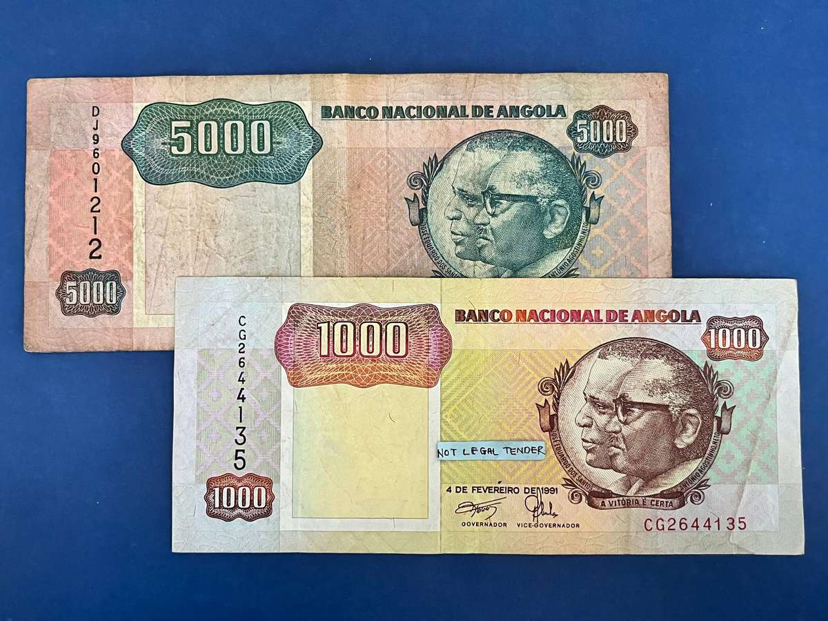 Angola 1000 & 5000 Kwanzas Banknote Set
