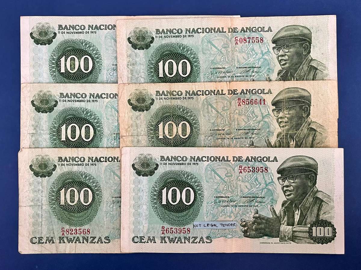 Angola 100 Kwanzas Banknote Lot x6