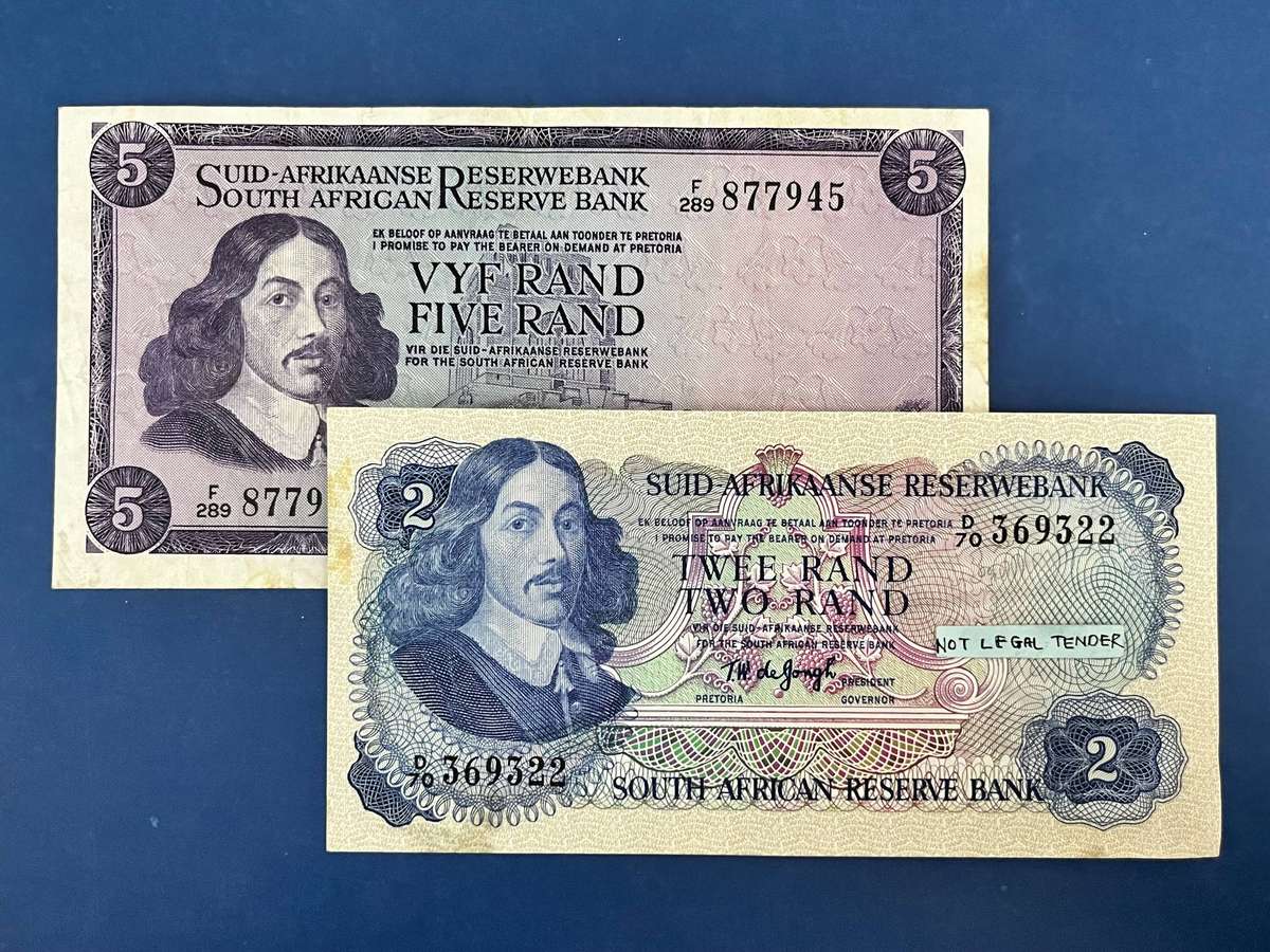 T.W. de Jongh R2 & R5 Banknote Pair