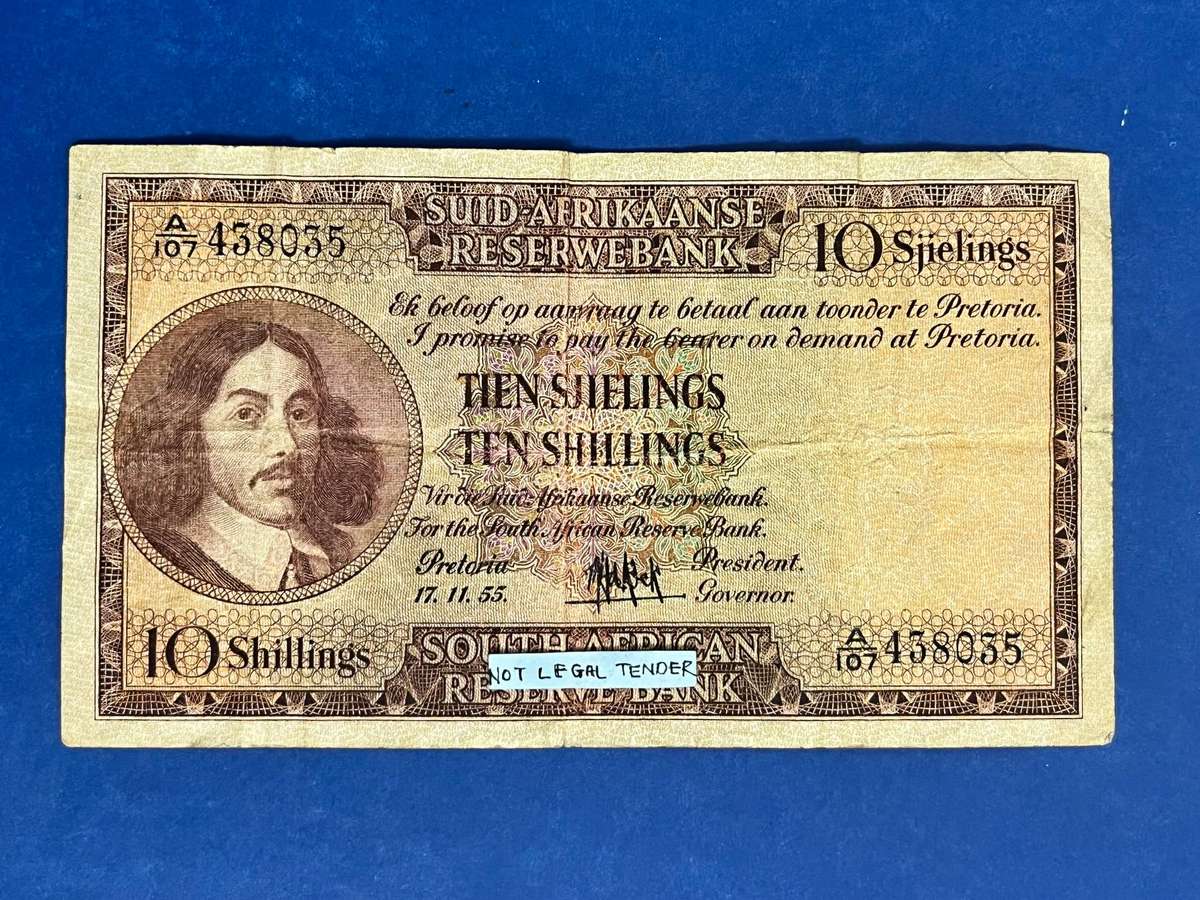 South African Reserve Bank 1 Shilling Banknote  MH de Kock