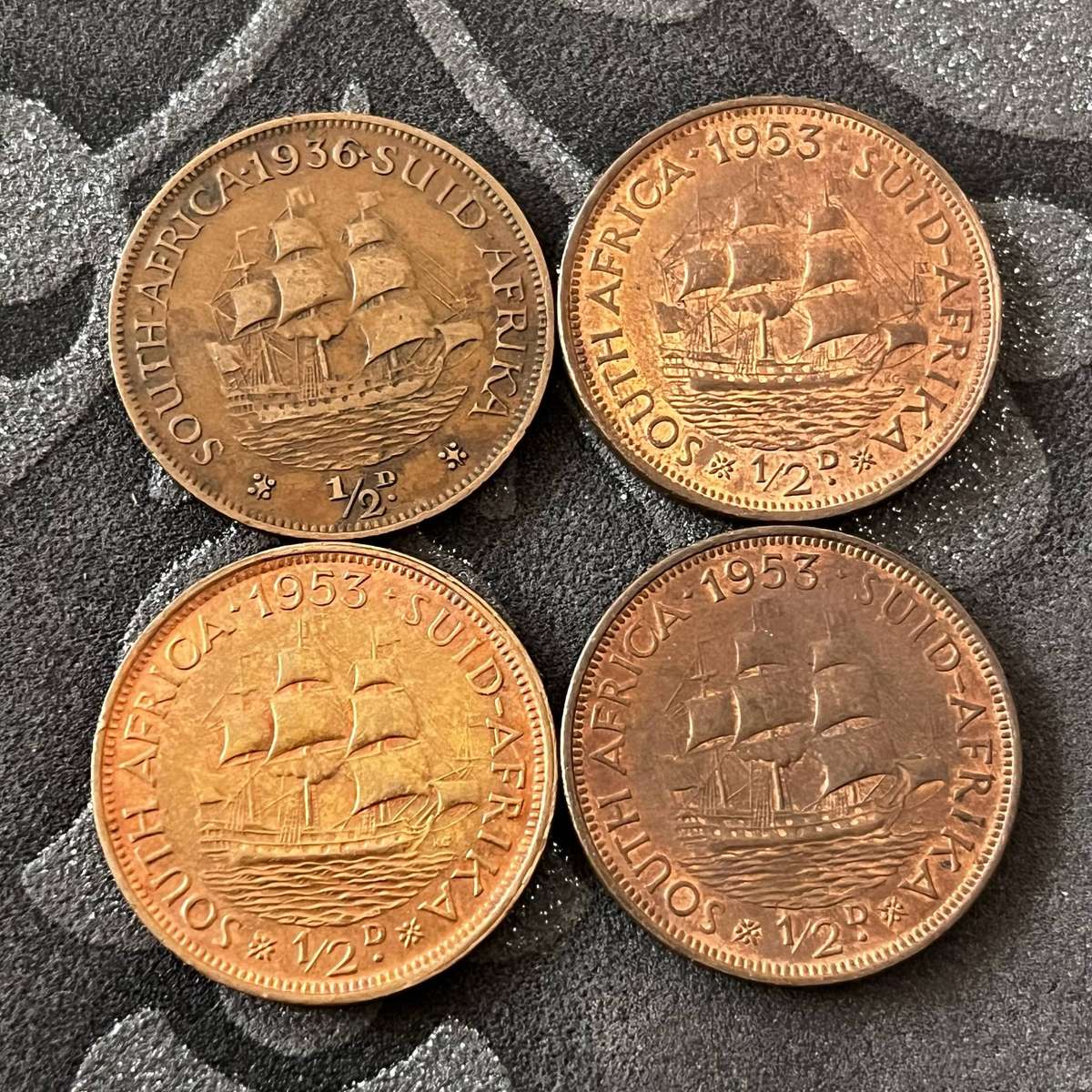 South Africa ½ Penny Coins  George V & Elizabeth II