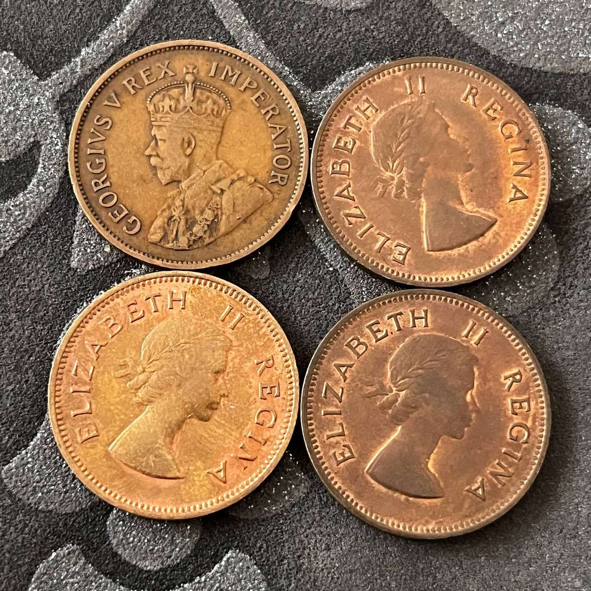 South Africa ½ Penny Coins  George V & Elizabeth II