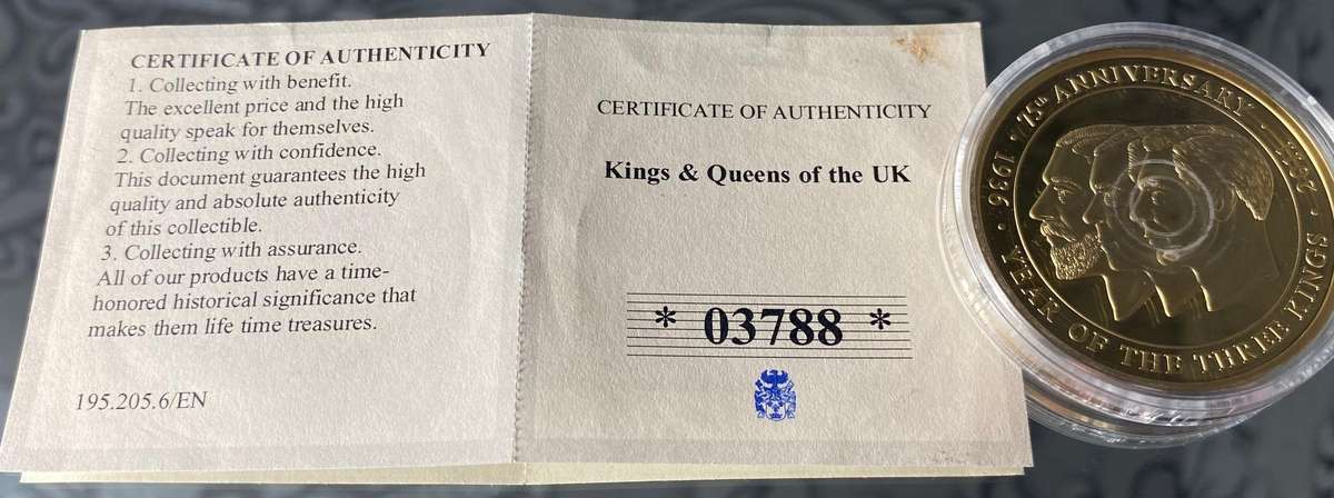 Kings and Queens of the UK  75th Anniversary Proof Coin (2010)