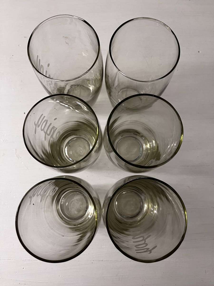  Wimpy Promotional Drinking Glasses  Complete Set of 6 | Restaurant Issue