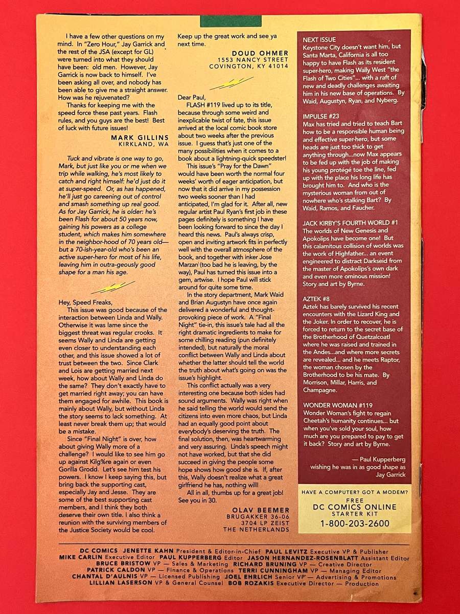  Flash #122 DC Comics Mark Waid February 1997 Reader Copy Loose Cover