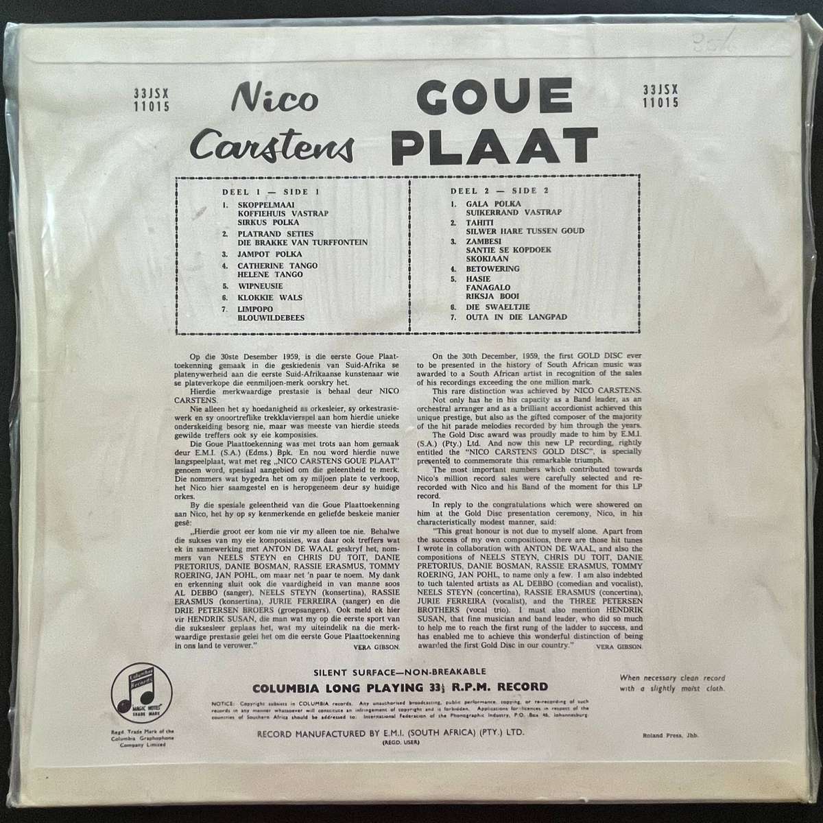 Nico Carstens - Goue Plaat  | Vinyl LP